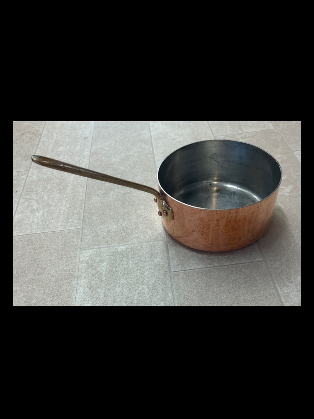 Made In France Copper Saucepan Pot 7.25 inch diameter Stylish Clean Cooking